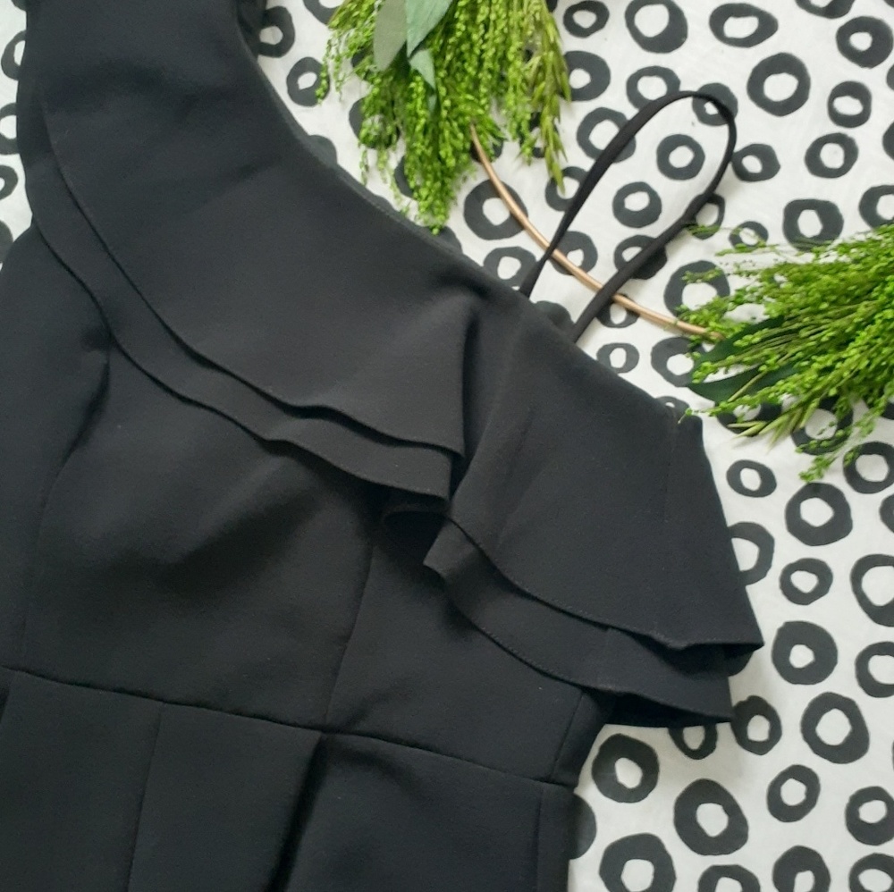 Top Shop One Shoulder Ruffled Romper - Picture 4 of 6